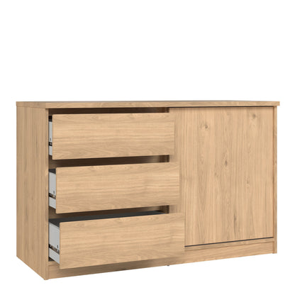 Furniture To Go Naia Storage Unit with 1 Sliding Door and 3 Drawers in Jackson Hickory Oak