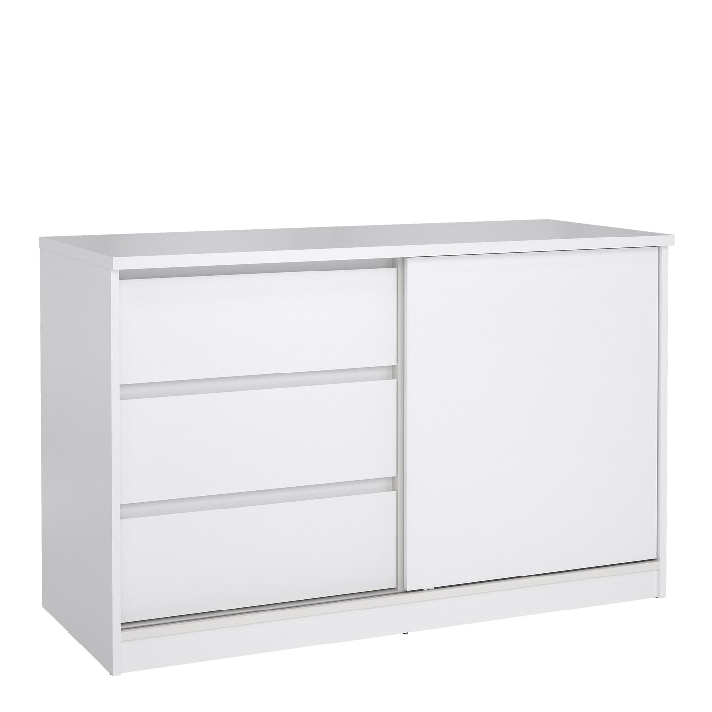 Furniture To Go Naia Storage Unit with 1 Sliding Door and 3 Drawers in White High Gloss