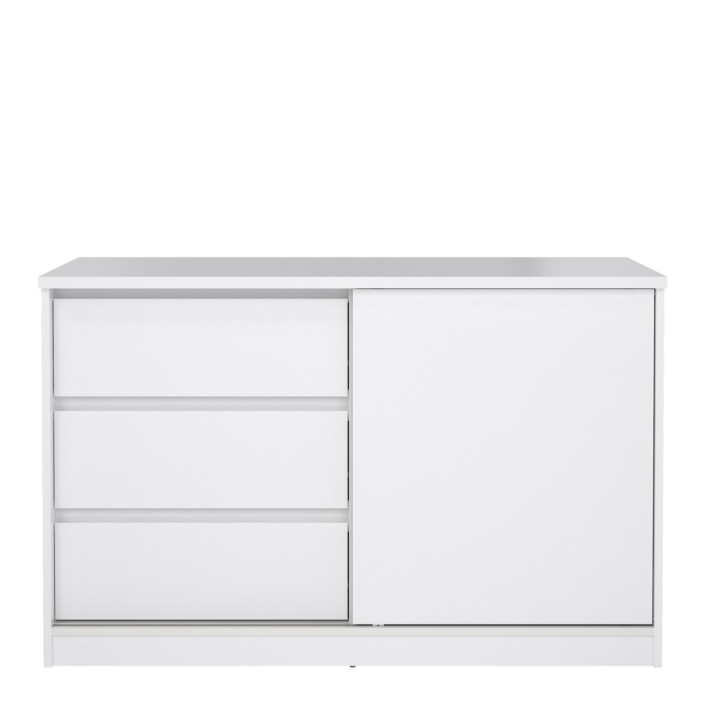 Furniture To Go Naia Storage Unit with 1 Sliding Door and 3 Drawers in White High Gloss