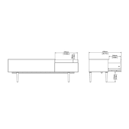 Furniture To Go Unit Sideboard 2 Drawers 3 Doors in White and Walnut