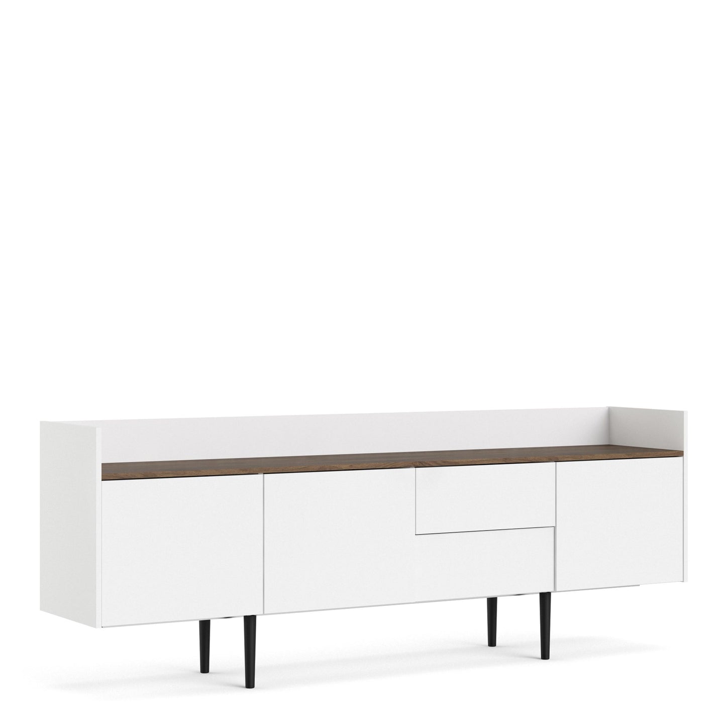 Furniture To Go Unit Sideboard 2 Drawers 3 Doors in White and Walnut