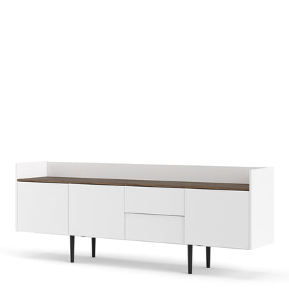 Furniture To Go Unit Sideboard 2 Drawers 3 Doors in White and Walnut