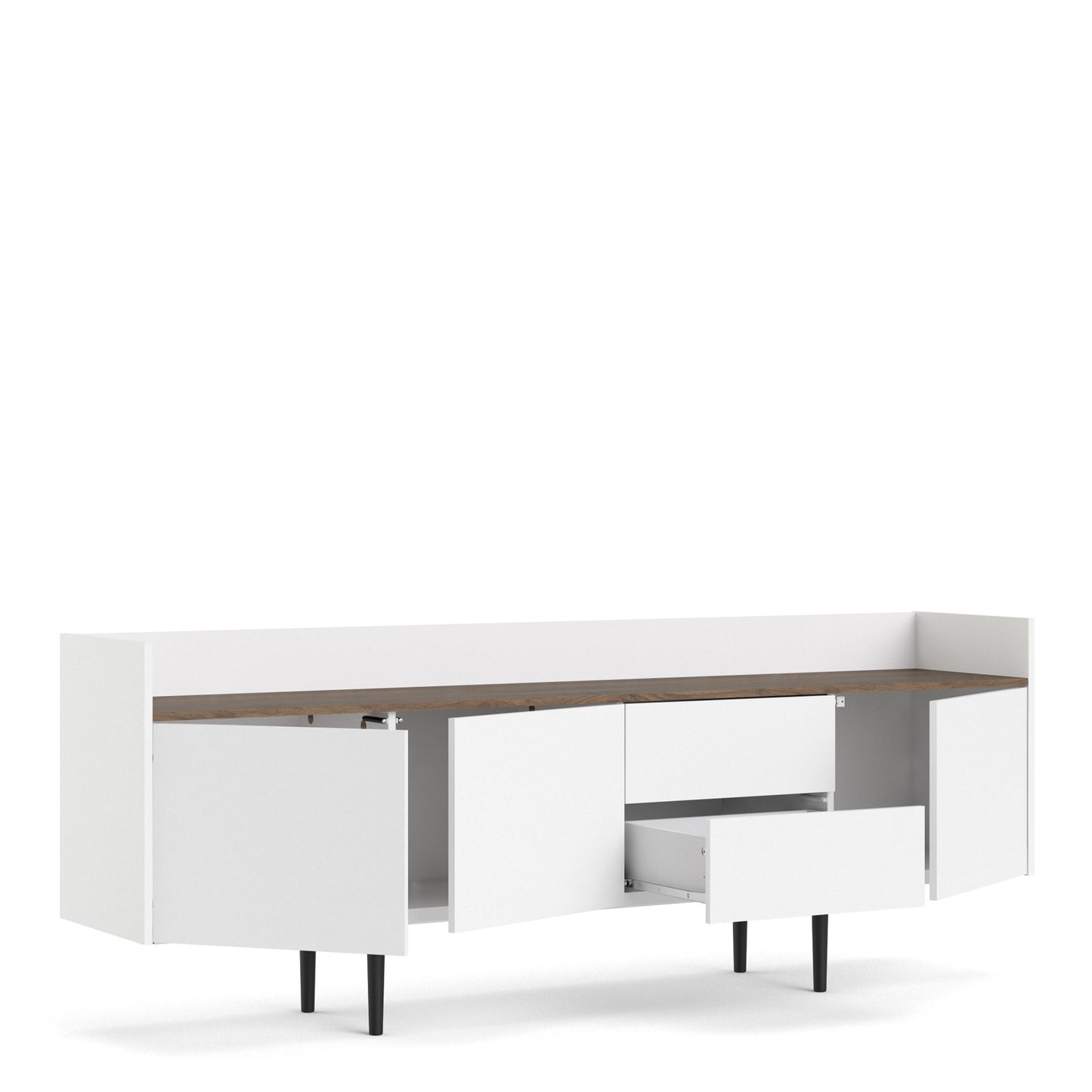 Furniture To Go Unit Sideboard 2 Drawers 3 Doors in White and Walnut