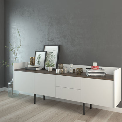 Furniture To Go Unit Sideboard 2 Drawers 3 Doors in White and Walnut