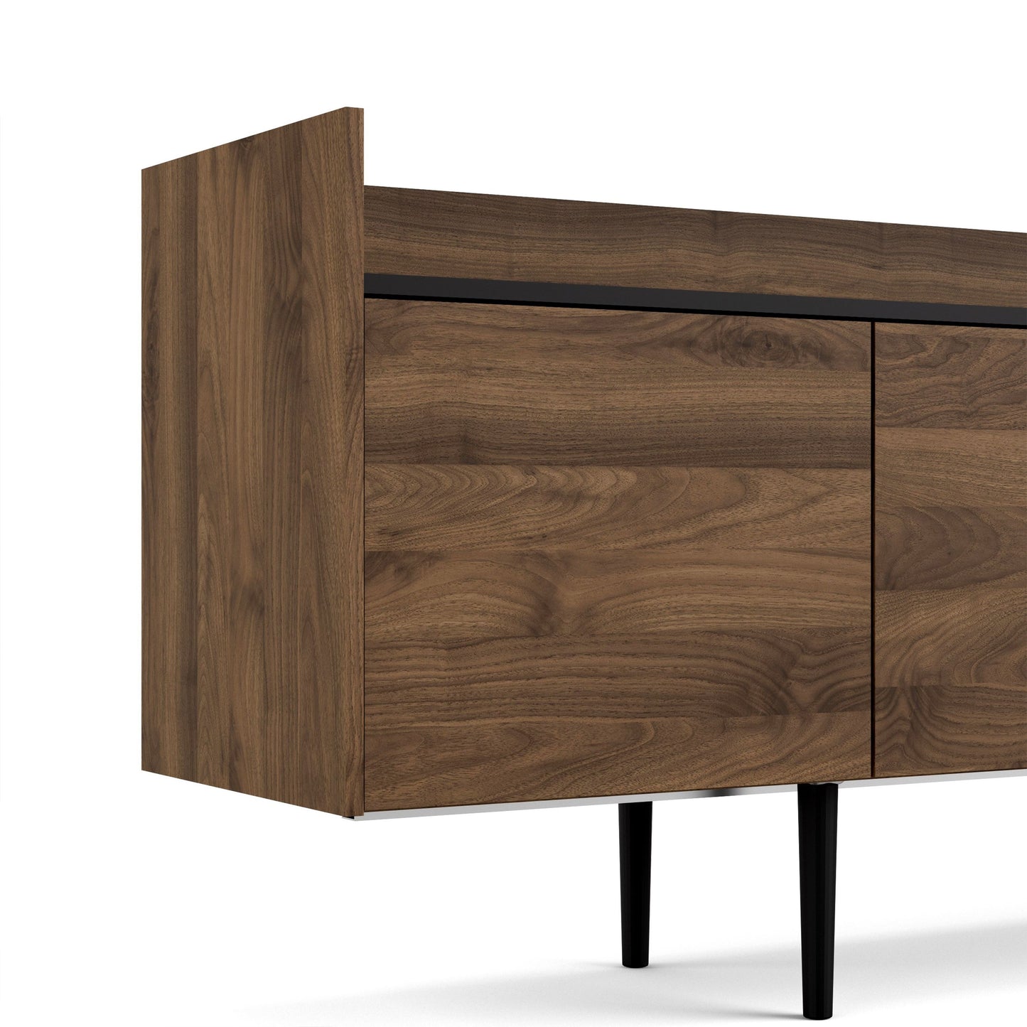 Furniture To Go Unit Sideboard 2 Drawers 3 Doors in Walnut and Black