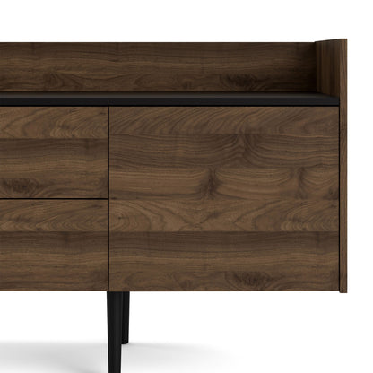 Furniture To Go Unit Sideboard 2 Drawers 3 Doors in Walnut and Black