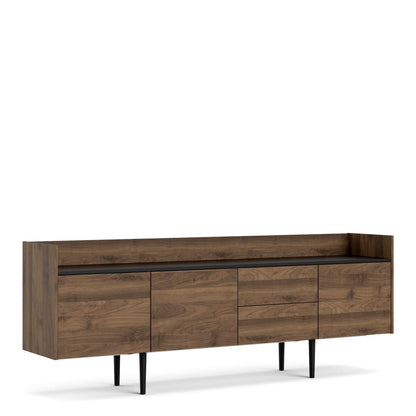 Furniture To Go Unit Sideboard 2 Drawers 3 Doors in Walnut and Black