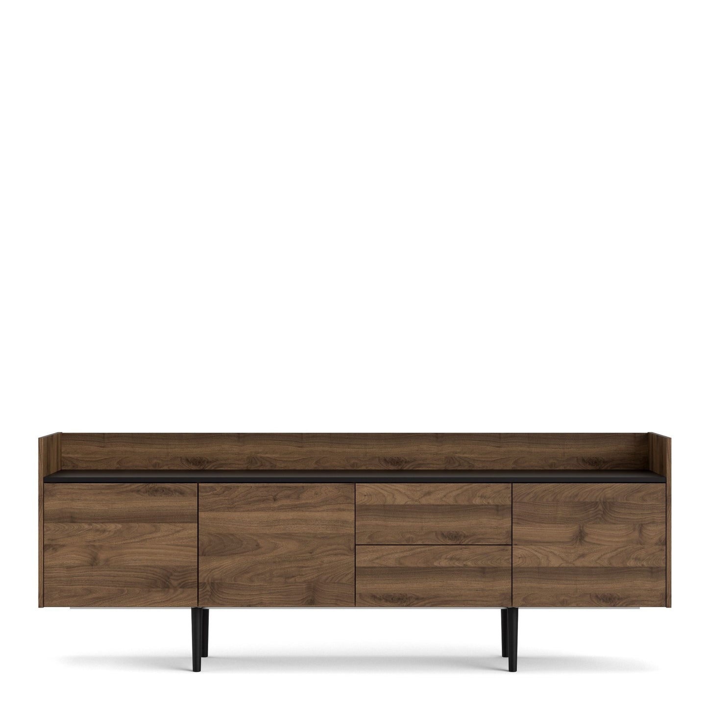 Furniture To Go Unit Sideboard 2 Drawers 3 Doors in Walnut and Black