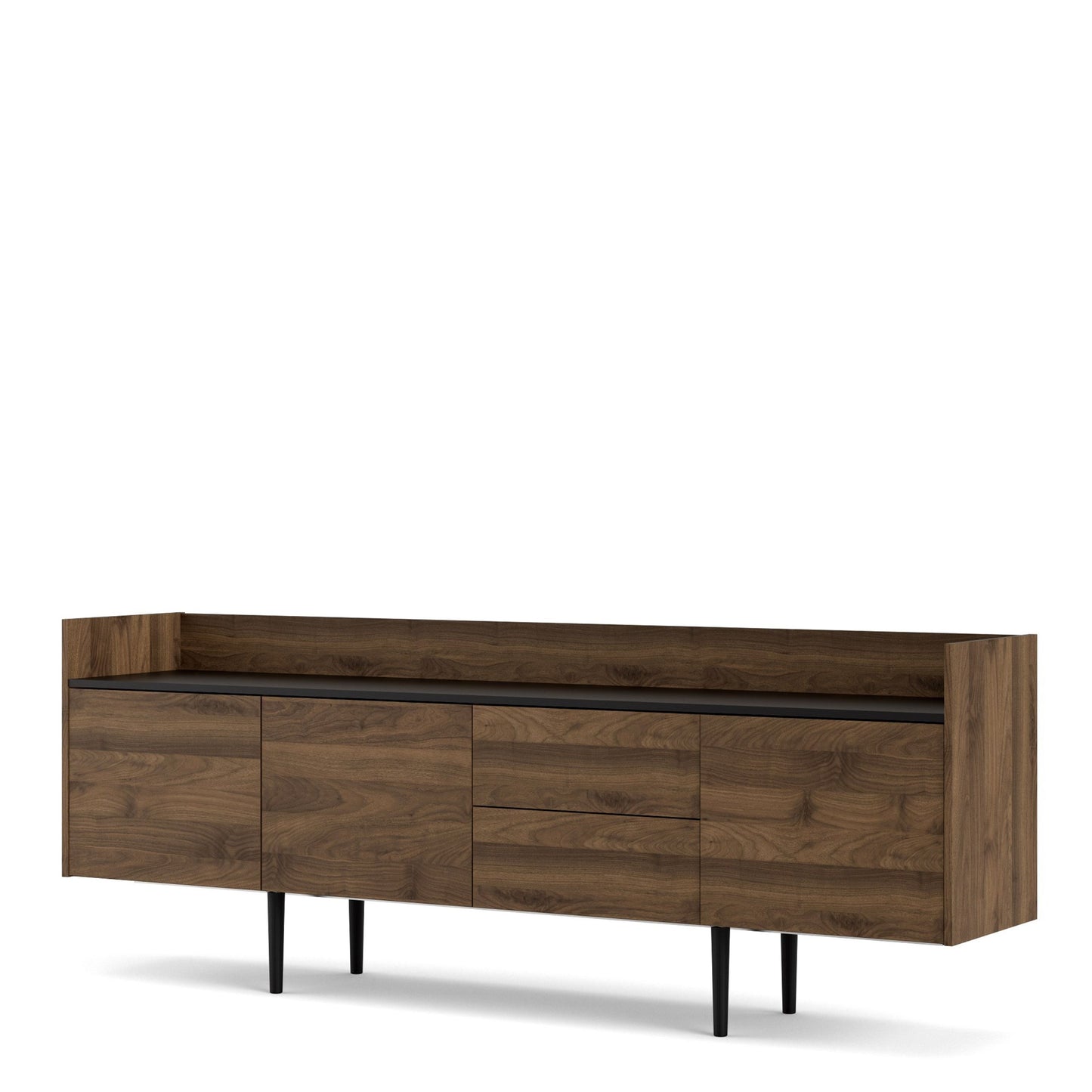 Furniture To Go Unit Sideboard 2 Drawers 3 Doors in Walnut and Black