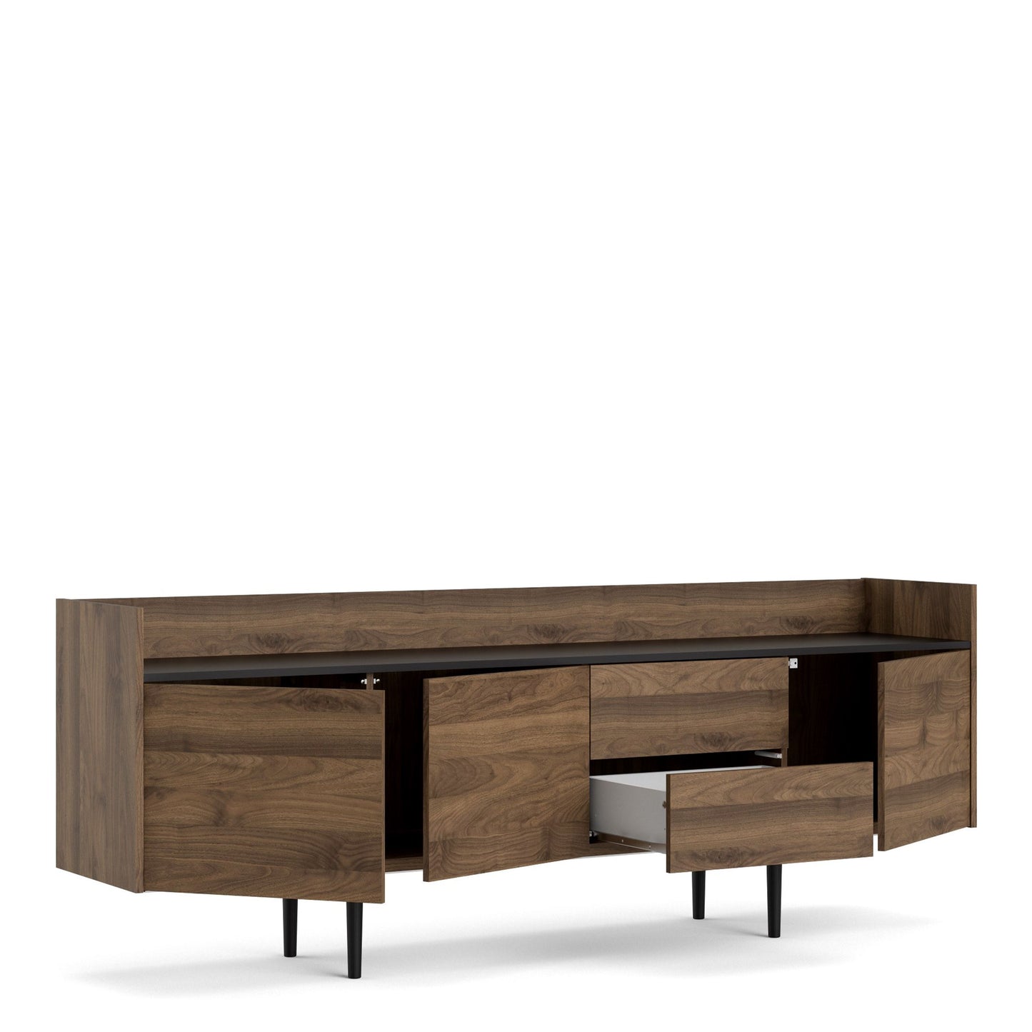 Furniture To Go Unit Sideboard 2 Drawers 3 Doors in Walnut and Black