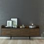 Furniture To Go Unit Sideboard 2 Drawers 3 Doors in Walnut and Black