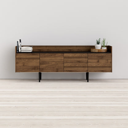 Furniture To Go Unit Sideboard 2 Drawers 3 Doors in Walnut and Black