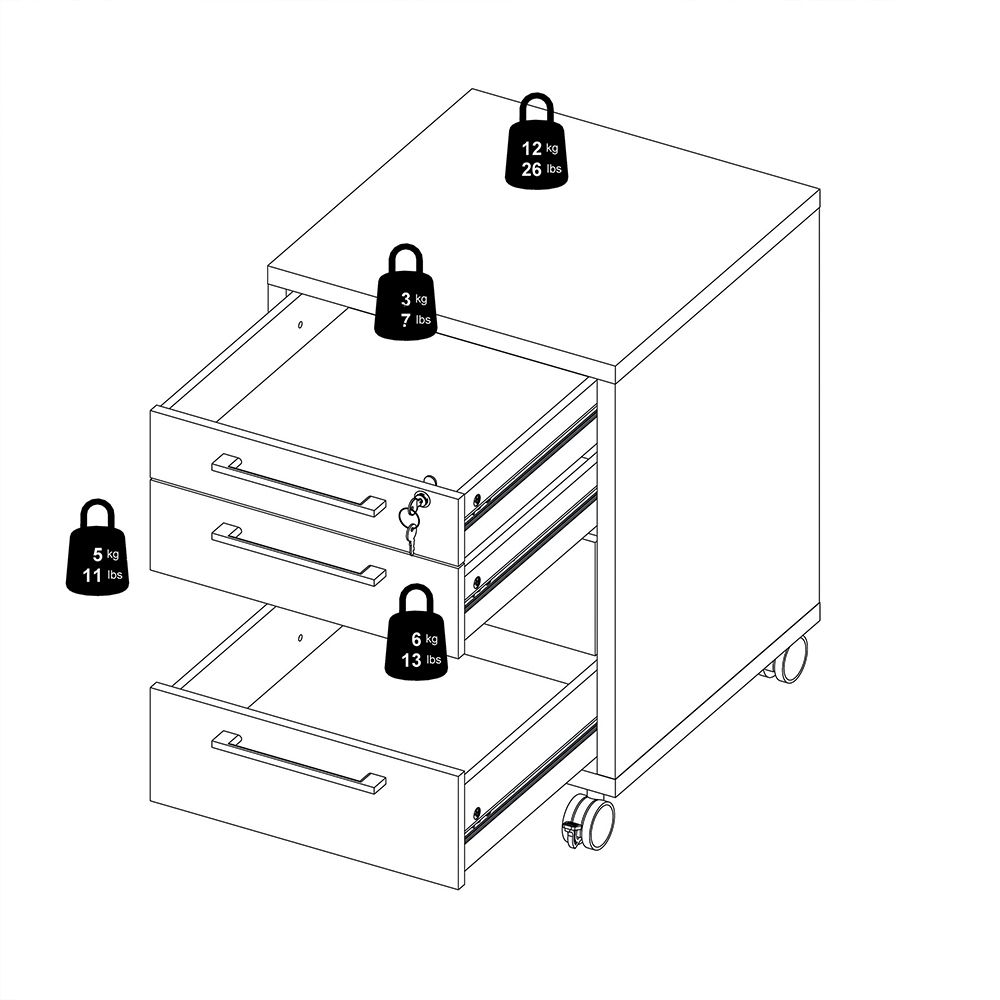 Furniture To Go Prima Mobile Cabinet in White