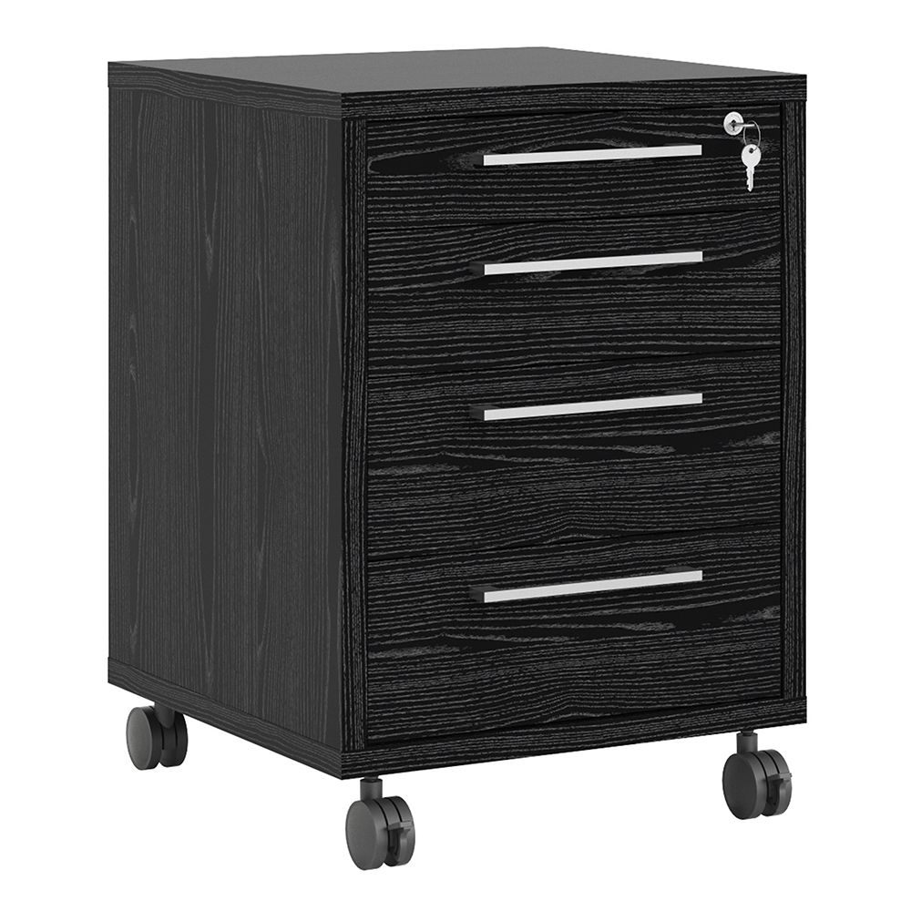 Furniture To Go Prima Mobile Cabinet in Black Woodgrain