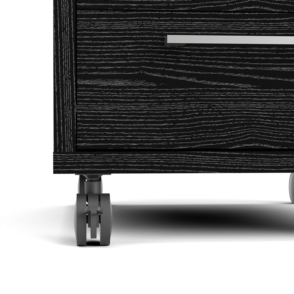 Furniture To Go Prima Mobile Cabinet in Black Woodgrain