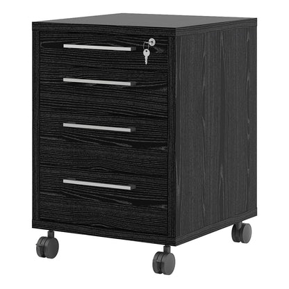 Furniture To Go Prima Mobile Cabinet in Black Woodgrain