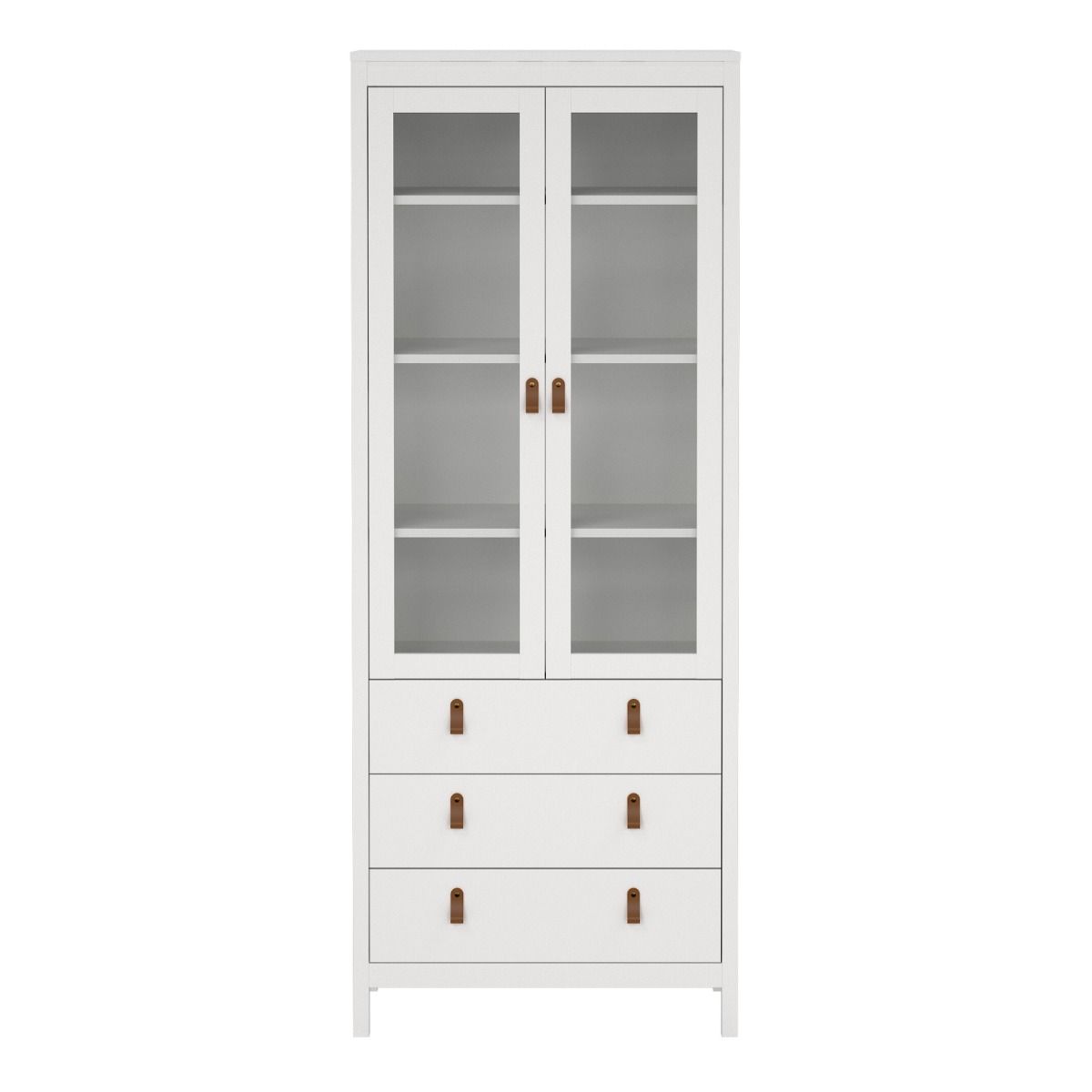 Furniture To Go Barcelona China Cabinet 2 Glass Doors with 3 Drawers in White