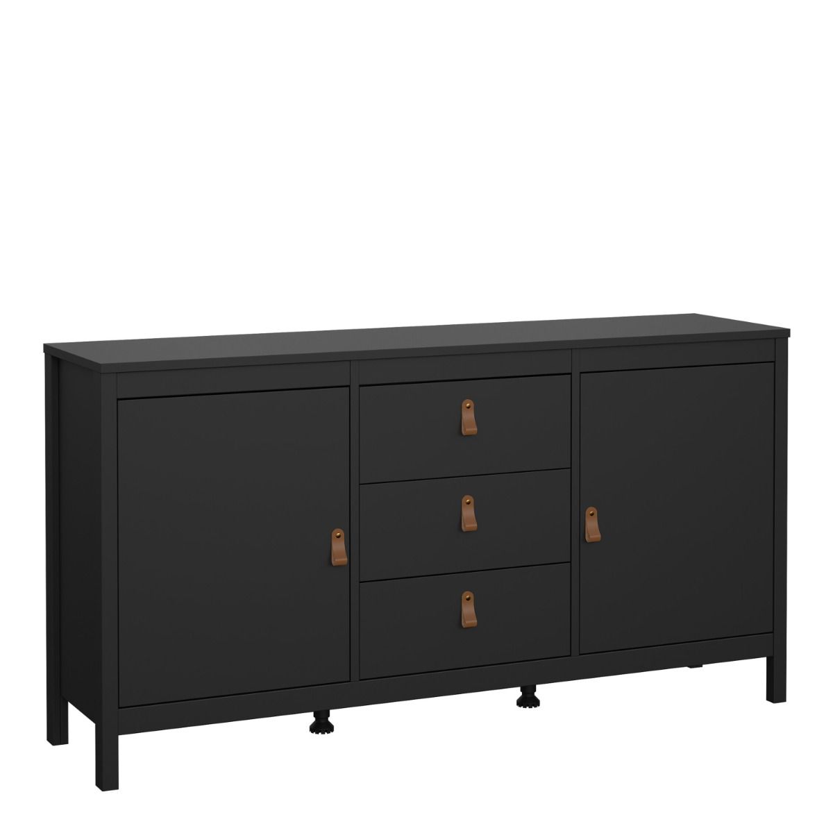 Furniture To Go Barcelona Sideboard 2 Doors 3 Drawers in Matt Black