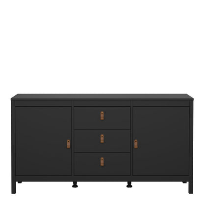 Furniture To Go Barcelona Sideboard 2 Doors 3 Drawers in Matt Black