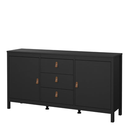 Furniture To Go Barcelona Sideboard 2 Doors 3 Drawers in Matt Black