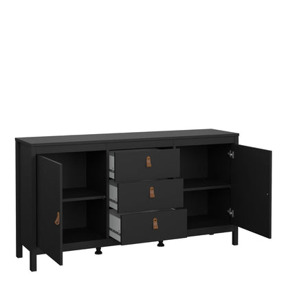 Furniture To Go Barcelona Sideboard 2 Doors 3 Drawers in Matt Black