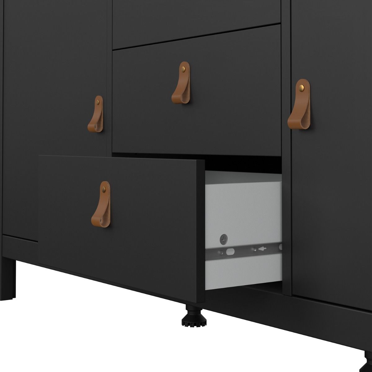 Furniture To Go Barcelona Sideboard 2 Doors 3 Drawers in Matt Black