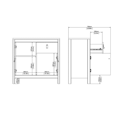 Furniture To Go Barcelona Sideboard 2 Doors 1 Drawer in White