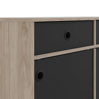 Furniture To Go Rome Sideboard 2 Sliding Doors 2 Drawers in Jackson Hickory Oak and Matt Black