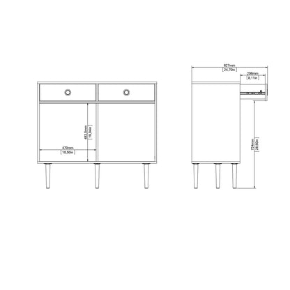 Furniture To Go Rome Sideboard 2 Sliding Doors 2 Drawers in Jackson Hickory Oak and Matt Black