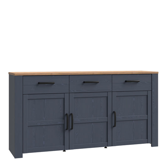 Furniture To Go Bohol 3 Door 3 Drawer Sideboard in Riviera Oak/Navy