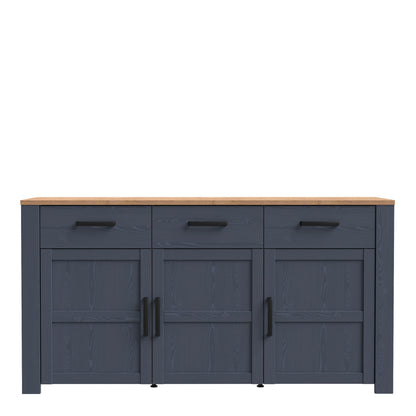 Furniture To Go Bohol 3 Door 3 Drawer Sideboard in Riviera Oak/Navy