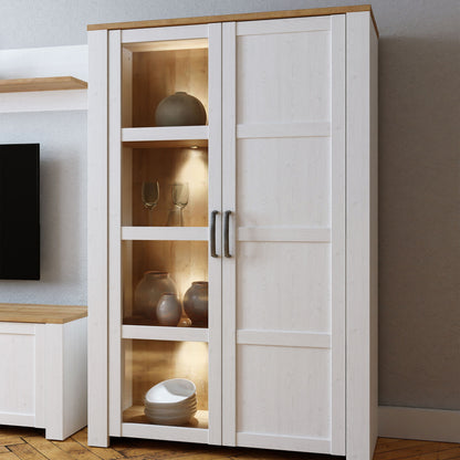 Furniture To Go Bohol 2 Door Display Cabinet in Riviera Oak/White