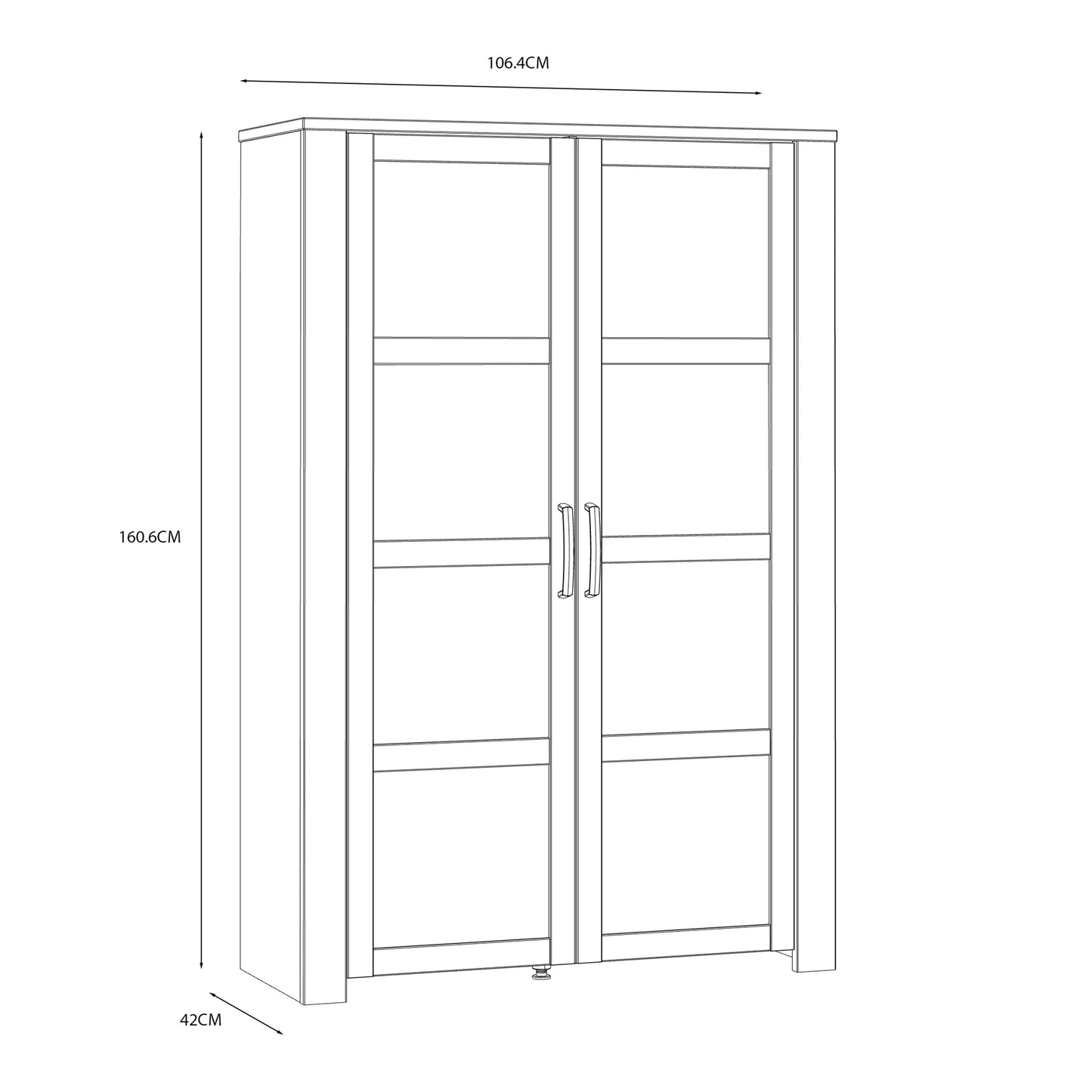 Furniture To Go Bohol 2 Door Display Cabinet in Riviera Oak/White