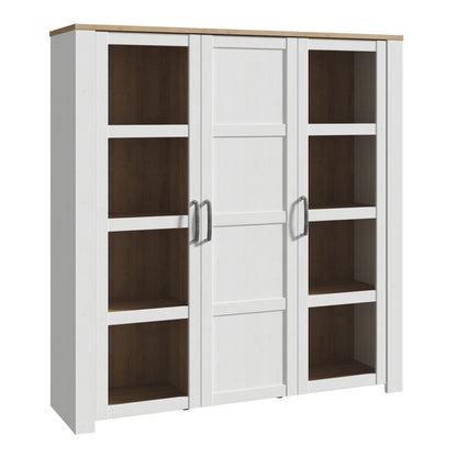 Furniture To Go Bohol 3 Door Large Display Cabinet in Riviera Oak/White