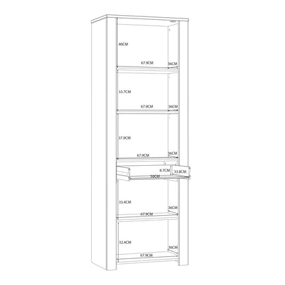 Furniture To Go Bohol 2 Door 1 Drawer Narrow Display Cabinet in Riviera Oak/White