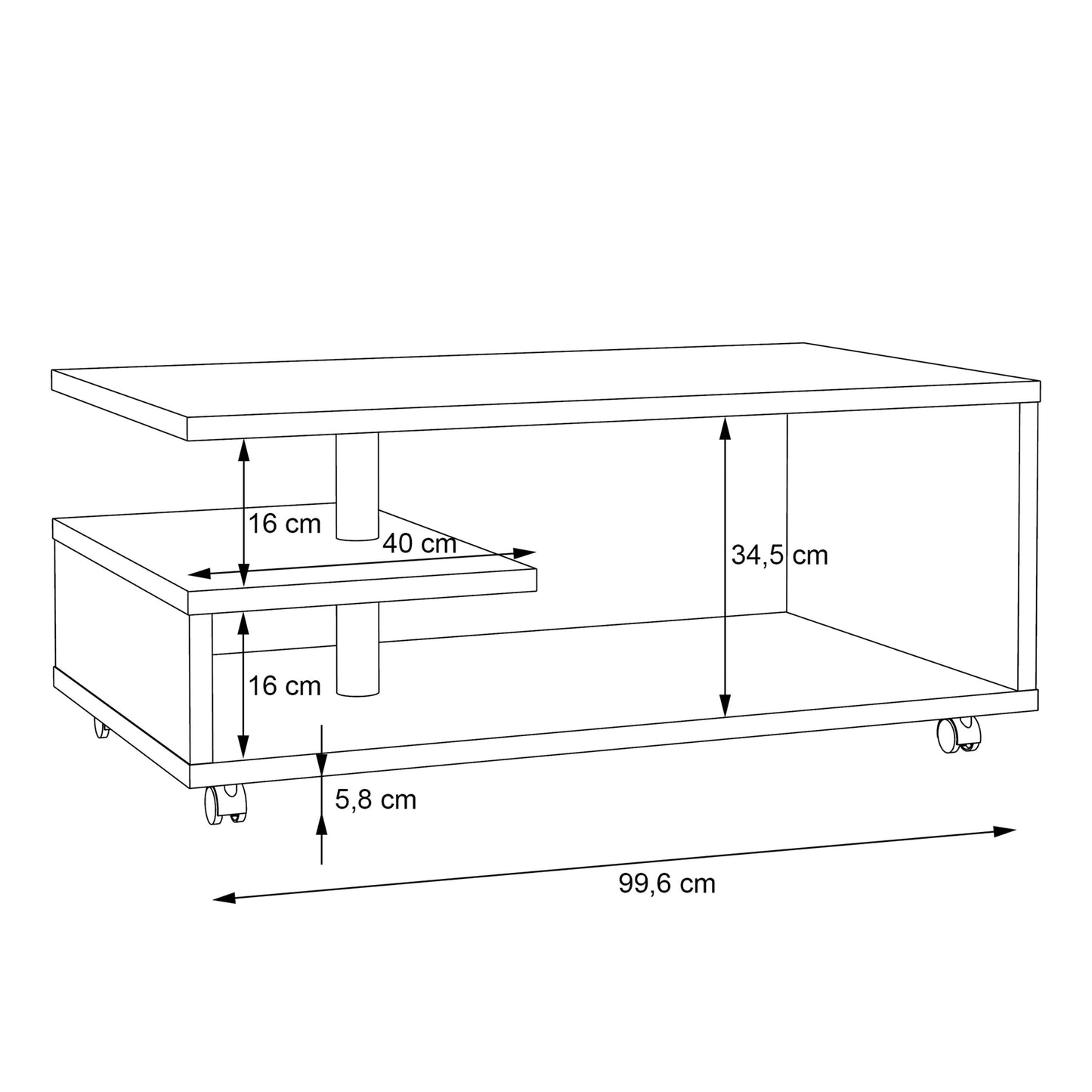 Furniture To Go Bailey Coffee Table in Concrete Grey