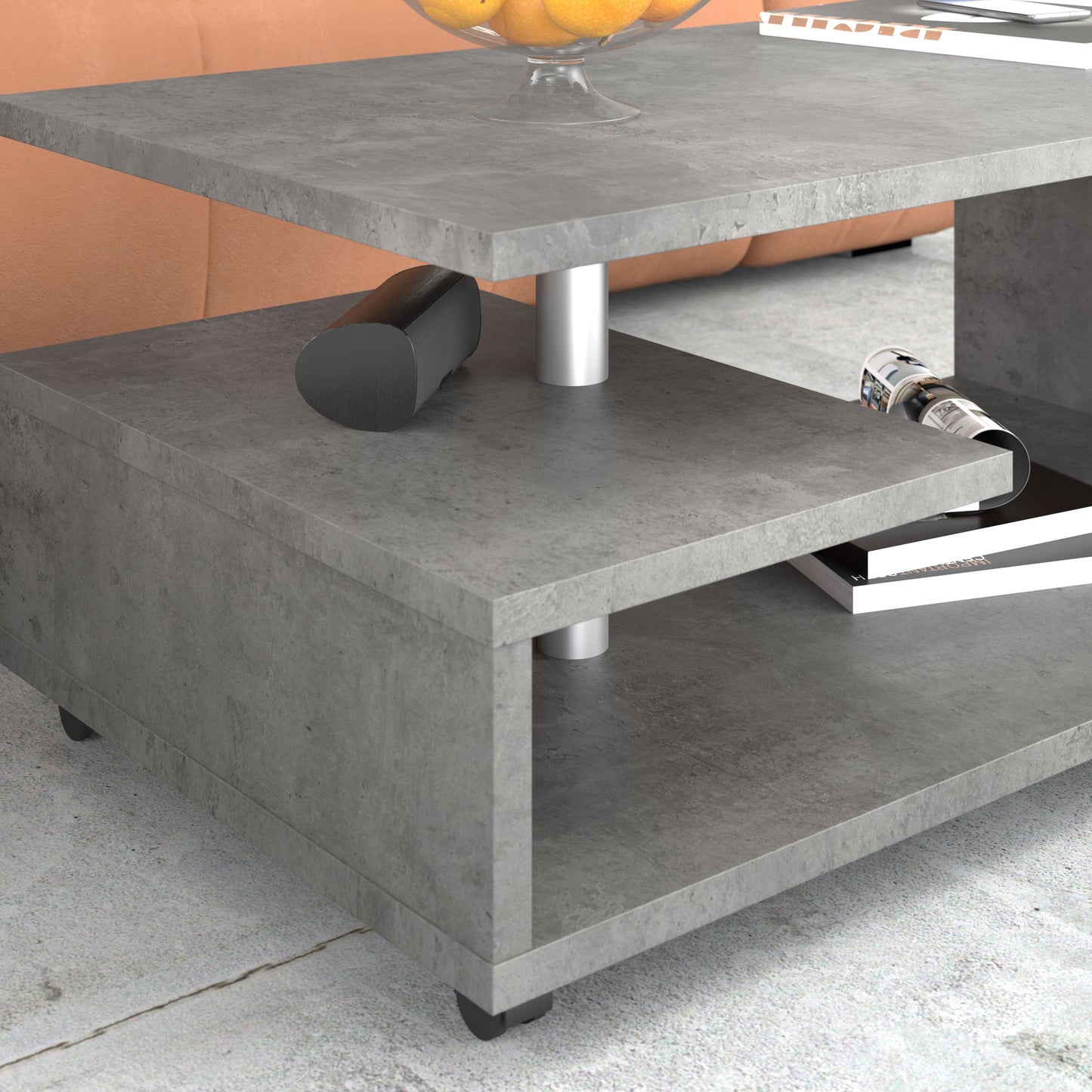 Furniture To Go Bailey Coffee Table in Concrete Optic Dark Grey