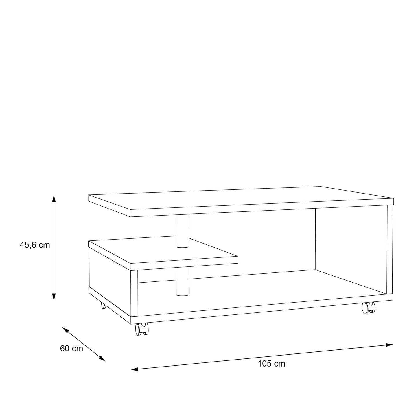 Furniture To Go Bailey Coffee Table in Concrete Optic Dark Grey