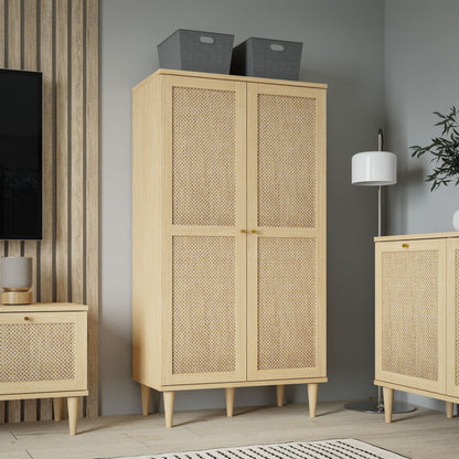 Furniture To Go Calasetta 2 Door Display Cabinet in Rattan