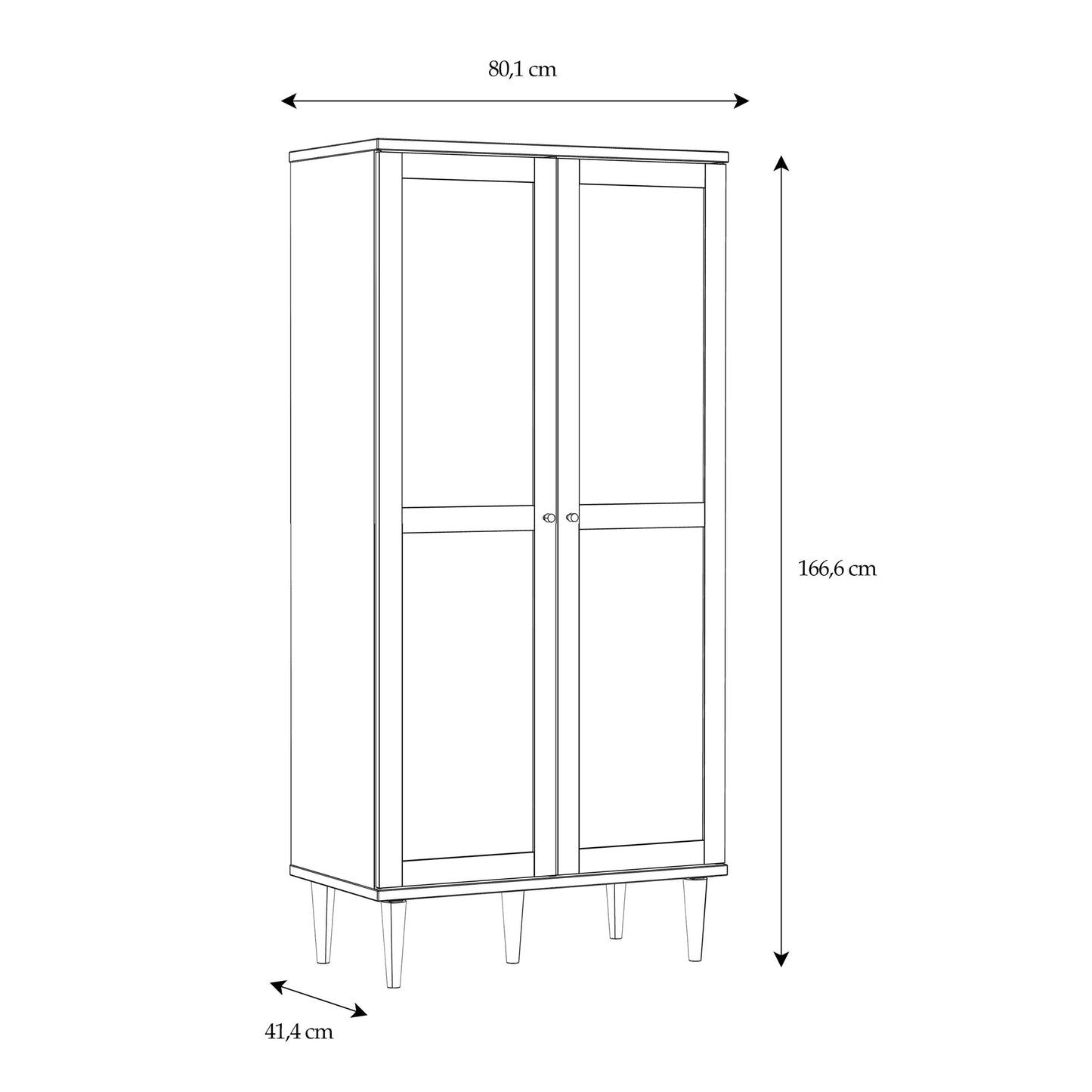 Furniture To Go Calasetta 2 Door Display Cabinet in Rattan