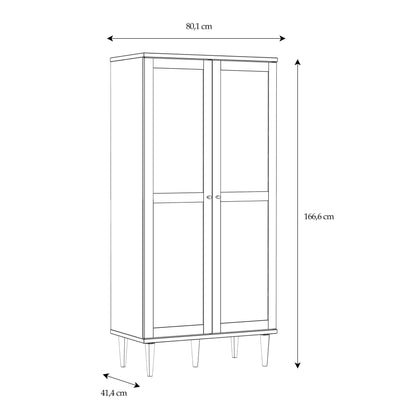 Furniture To Go Calasetta 2 Door Display Cabinet in Rattan