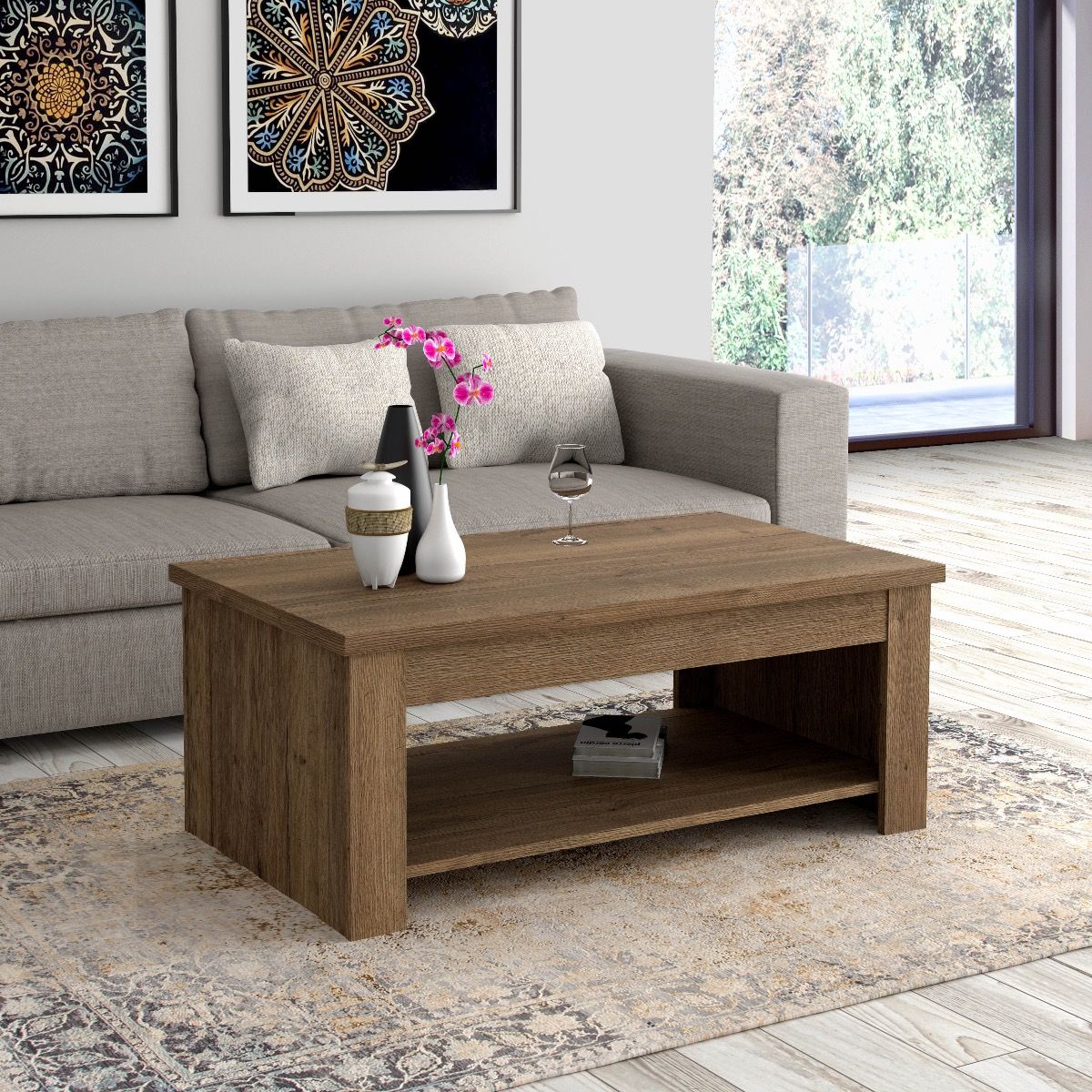 Furniture To Go Corona Rising Coffee Table in Tabak Oak