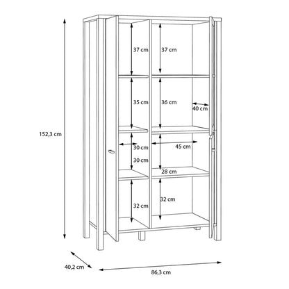 Furniture To Go High Rock Small Display Cabinet in Matt Black/Riviera Oak