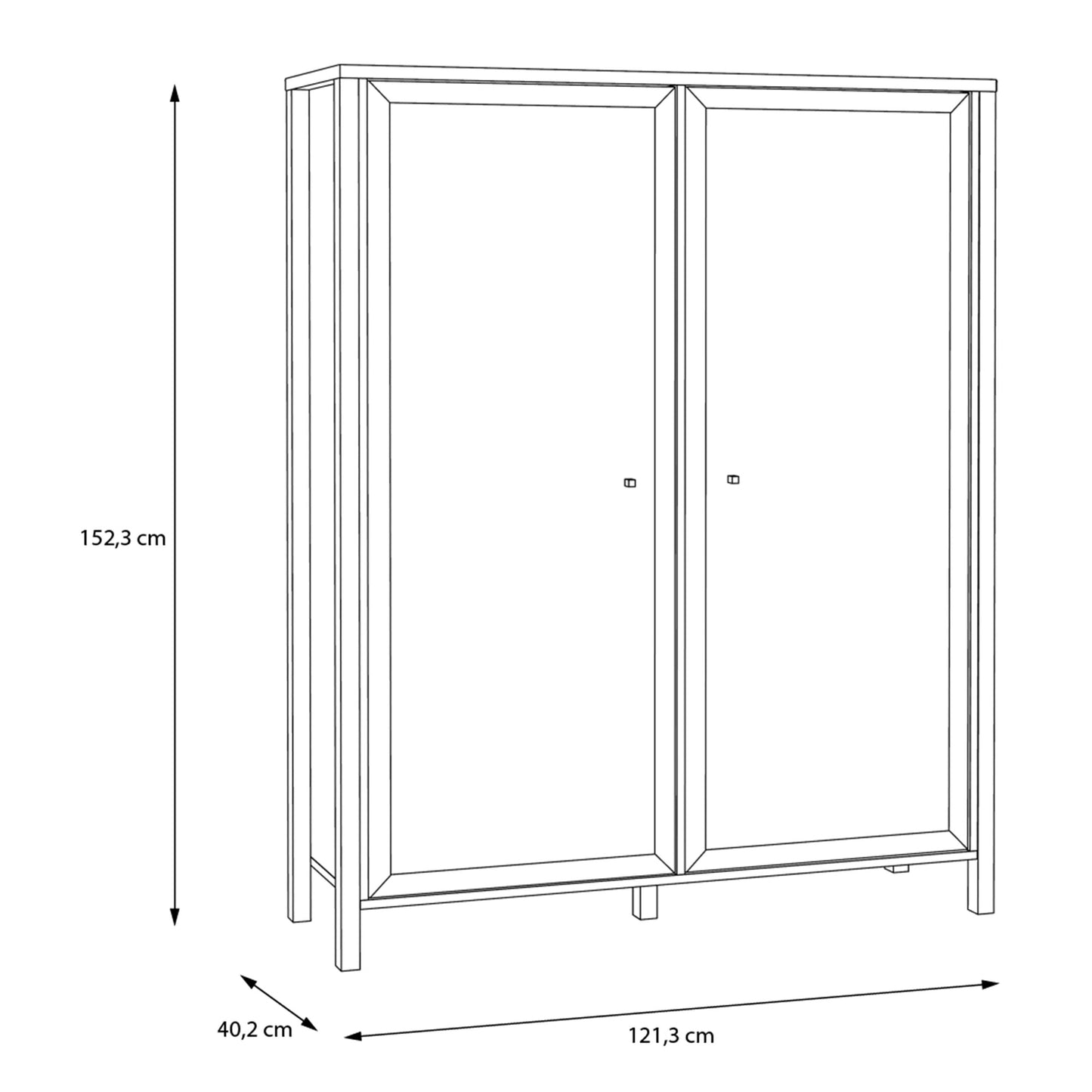 Furniture To Go High Rock Extra Wide Display Cabinet in Matt Black/Riviera Oak