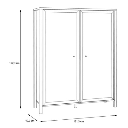 Furniture To Go High Rock Extra Wide Display Cabinet in Matt Black/Riviera Oak