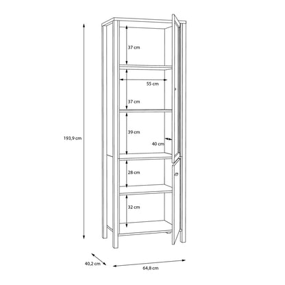 Furniture To Go High Rock Wide Display Cabinet in Matt Black/Riviera Oak