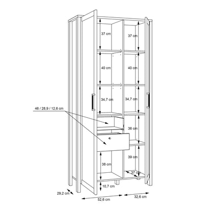 Furniture To Go Malte Brun Display Cabinet in Waterford Oak