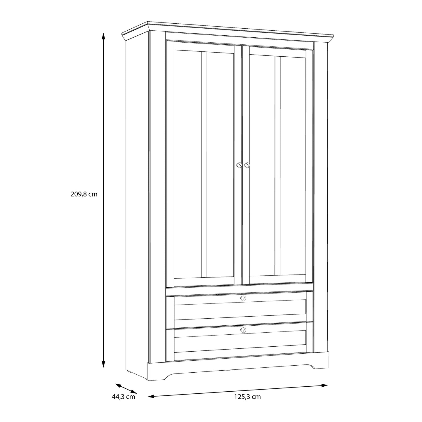 Furniture To Go Illoppa Display Cabinet in Snowy Oak/Oak Nelson with 6 Point Led