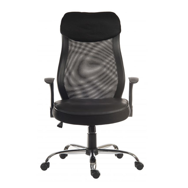 Teknik Office Contemporary Curve Mesh Executive chair with a lumbar curved aerated back and retractable armrests