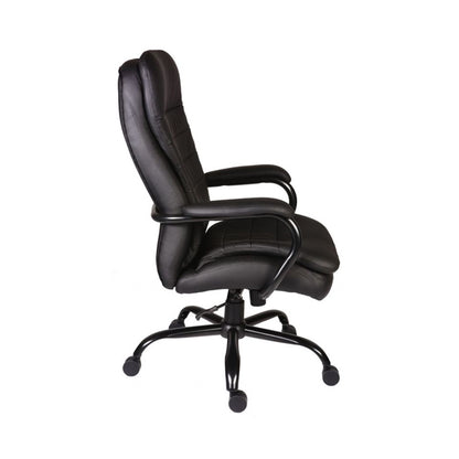 Teknik Office Goliath Heavy Duty Black Leather Faced Executive Office Chair with matching padded armrests